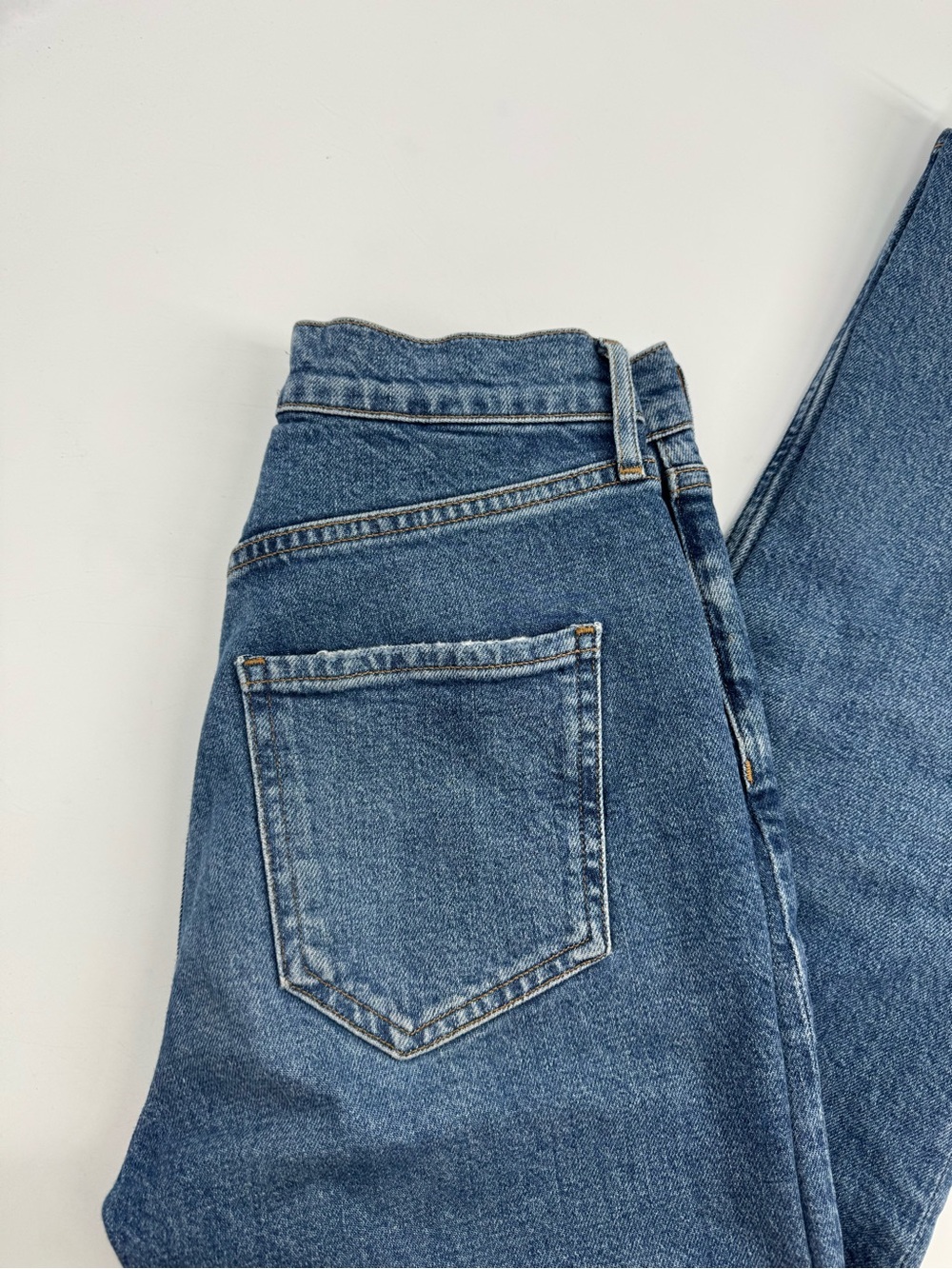 Agolde Riley High Rise Straight Crop Jeans Medium Wash Blue Womens Size 24 - Picture 10 of 13